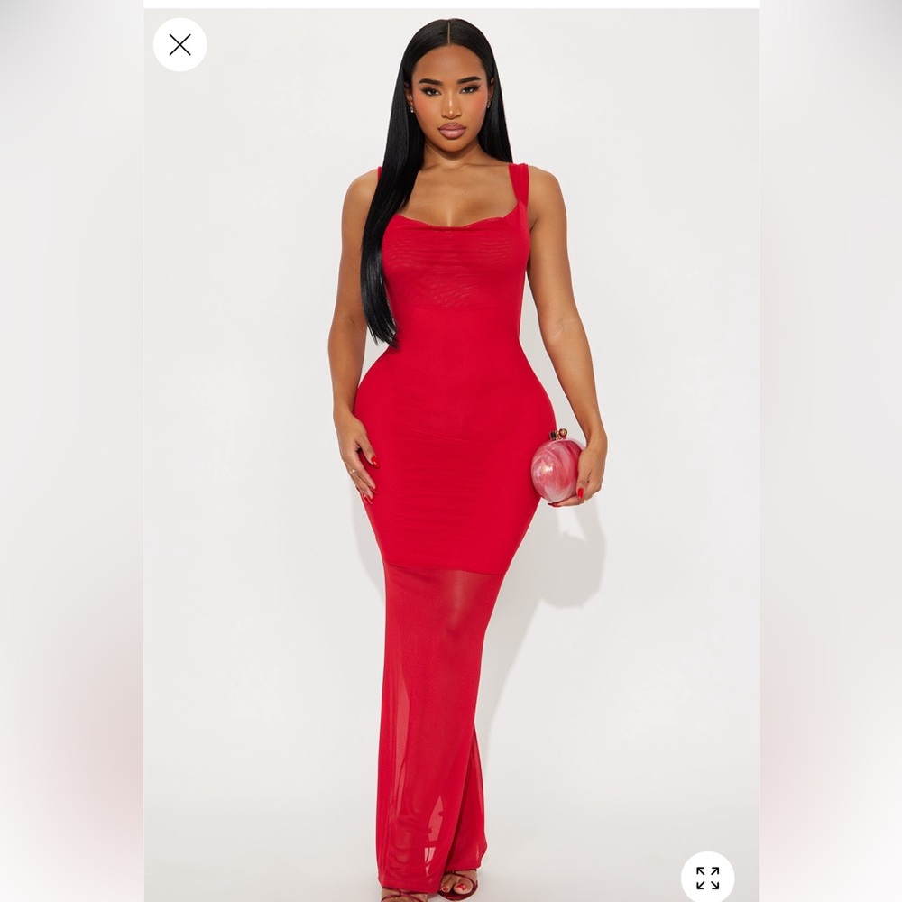 Red Maxi Backless Dress